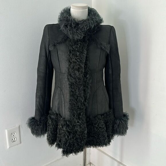 Burberry Blue Label Lamb Leather Genuine Fur Coat - Picture 1 of 6